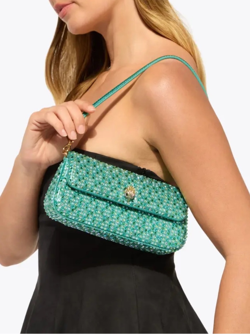 Kurt Geiger 🦅 NWT! Pickle Crystal-Embellished Multi Way Bag - Picture 2 of 16